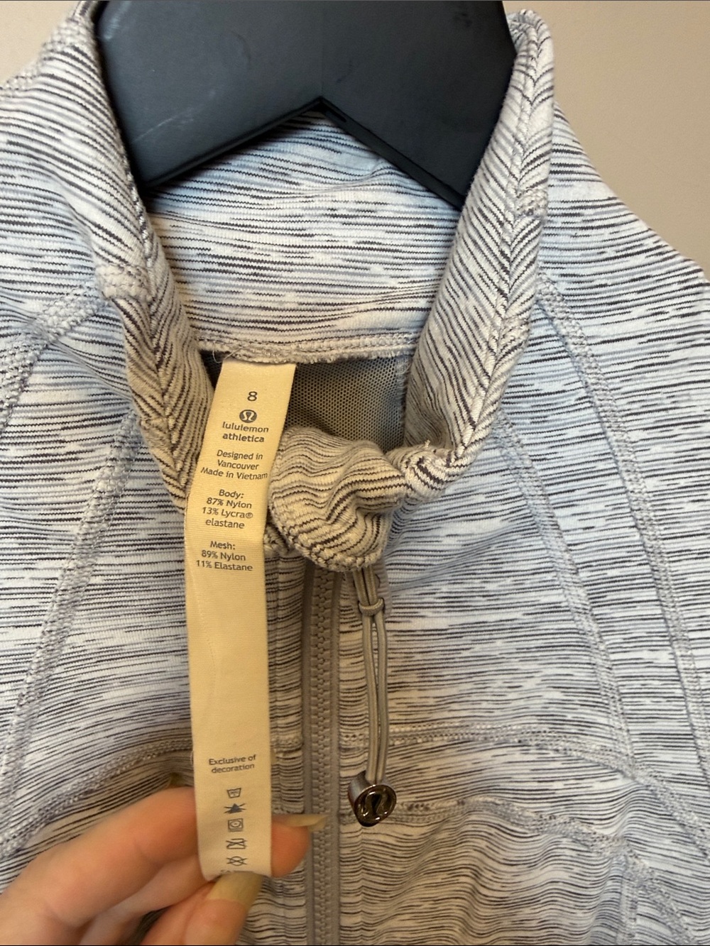 lululemon athletica Light Gray Marled Full-Zip Bomber Jacket - Picture 2 of 3